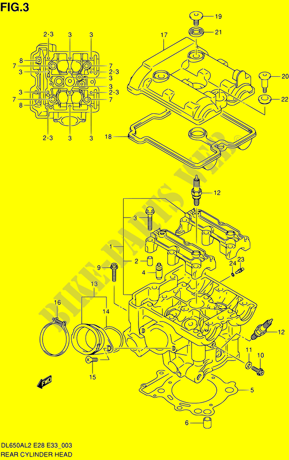 TESTATA POSTERIORE per Suzuki V-STROM 650 2012