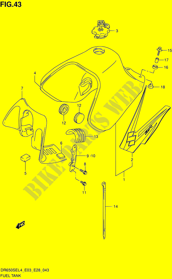 SERBATOIO DI CARBURANTE (DR650SEL4 E28) per Suzuki DR 650 2014