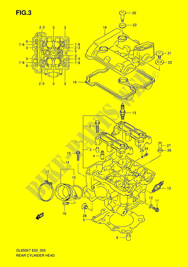 TESTATA POSTERIORE per Suzuki V-STROM 650 2010