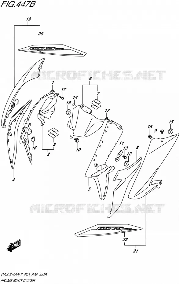 CARENATURA (YSF) Suzuki MOTO 1000 GSX-S 2017  GSX-S1000A L7 (E03,E28,E33)
