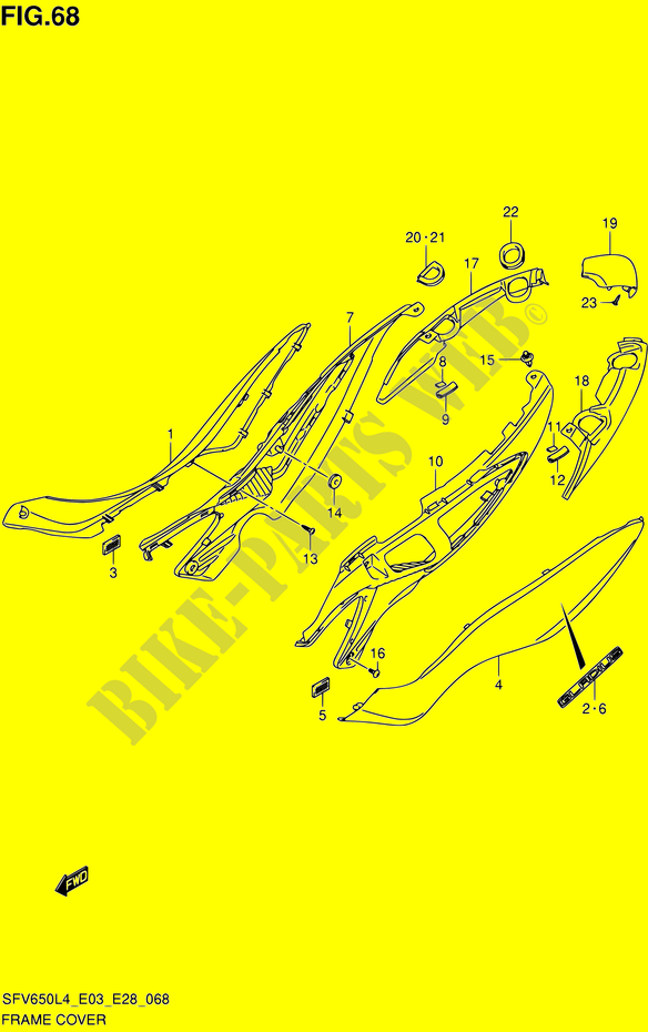 CARENATURA POSTERIORE (SFV650L4 E03) per Suzuki GLADIUS 650 2014