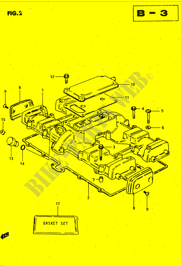 COPERTURA TESTA CILINDRO (E.NO.103622~) per Suzuki GSX-S 750 1982