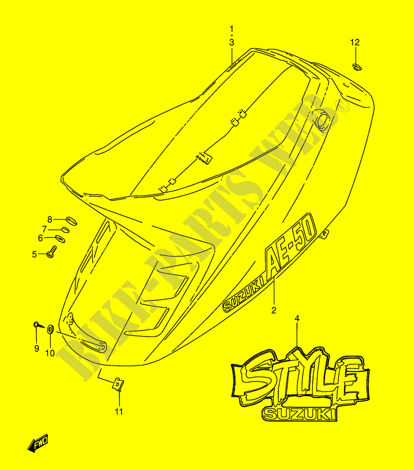 COPERTURA TELAIO (MODELLO L/M) per Suzuki AE 50 1994