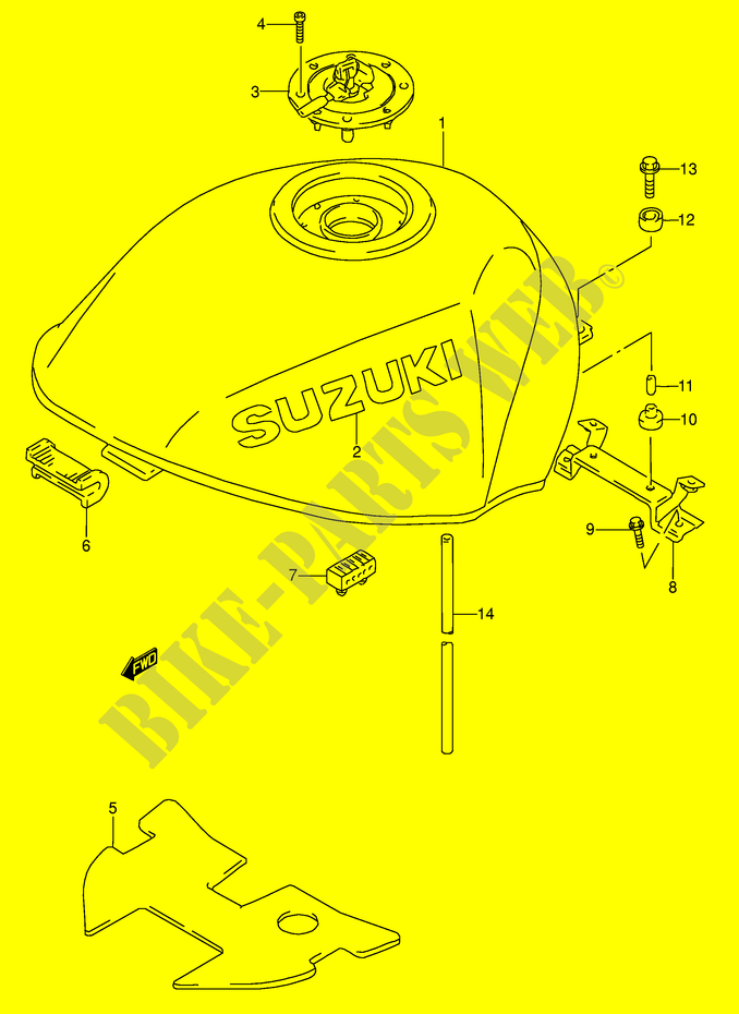 SERBATOIO CARBURANTE (MODELLO P/R/S/T) per Suzuki RF 600 1995