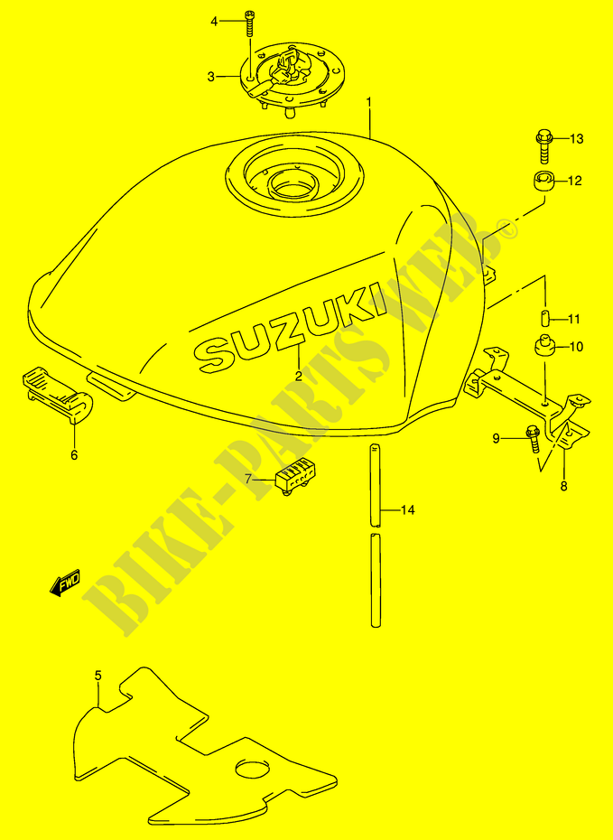 SERBATOIO CARBURANTE (MODELLO V) per Suzuki RF 600 1995