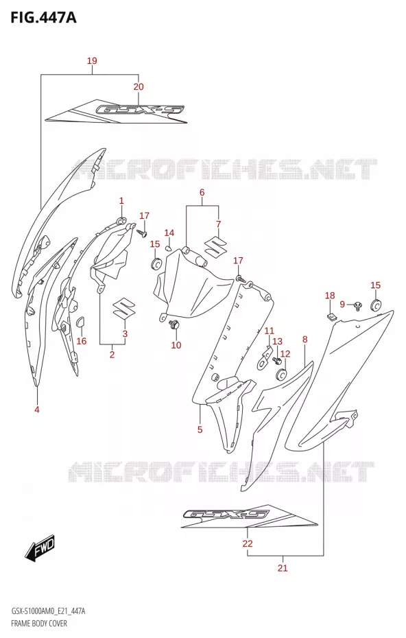 CARENATURA COVER (GSX-S1000ZA,GSX-S1000ZAUF) Suzuki MOTO 1000 GSX-S 2020  GSX-S1000A M0 / GSX-S1000ZA M0 (E21)