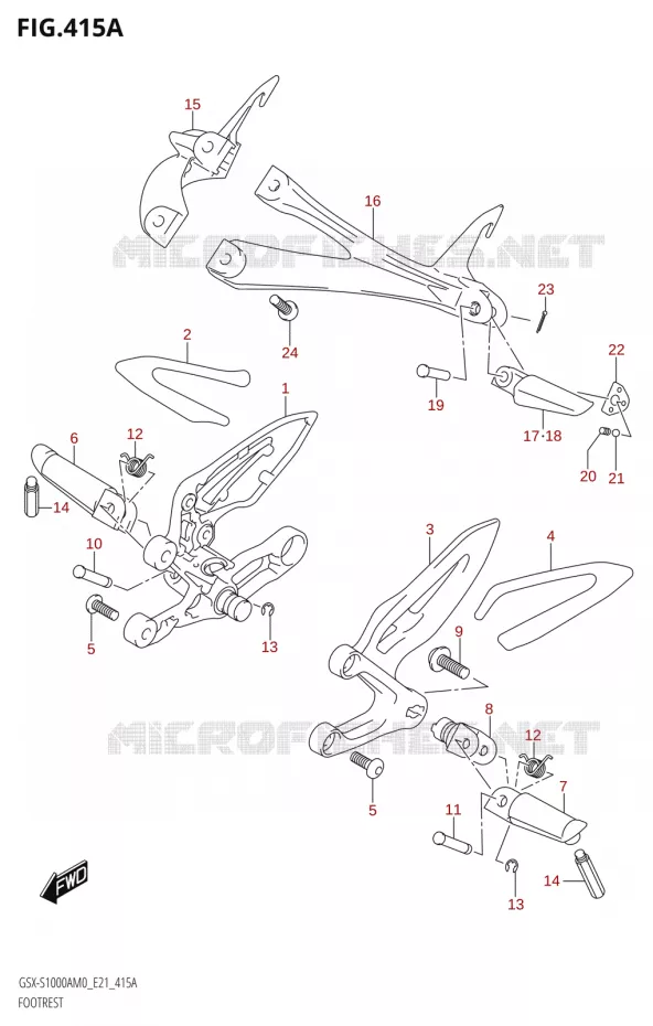 POGGIAPIEDI Suzuki MOTO 1000 GSX-S 2020  GSX-S1000A M0 / GSX-S1000ZA M0 (E21)