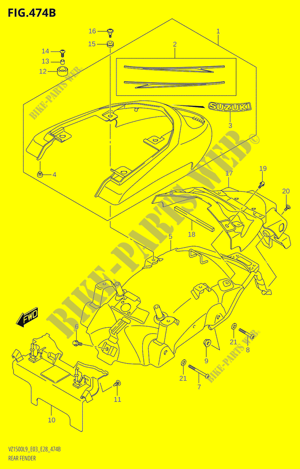 PARAFANGO POSTERIORE per Suzuki BOULEVARD 1500 2019
