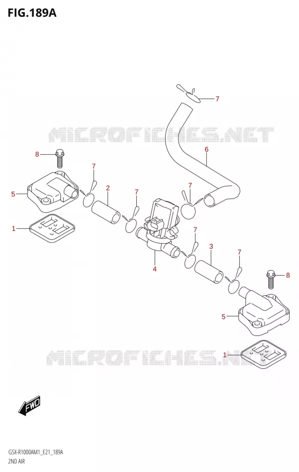 SISTEMA ANTI INQUINAMENTO Suzuki MOTO 1000 GSX-R 2021  GSX-R1000A M1 /​ GSX-R1000ZA M1