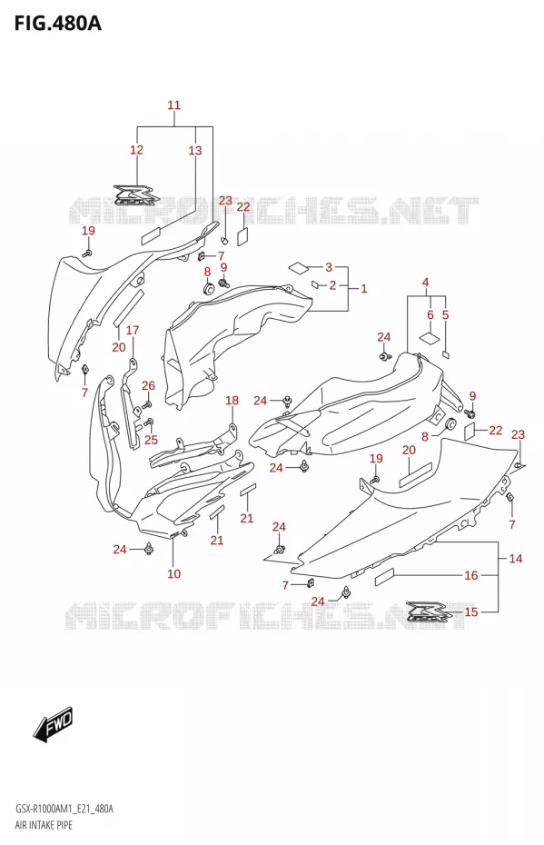 PRESA D'ARIAPE (GSX-R1000A) Suzuki MOTO 1000 GSX-R 2021  GSX-R1000A M1 /​ GSX-R1000ZA M1