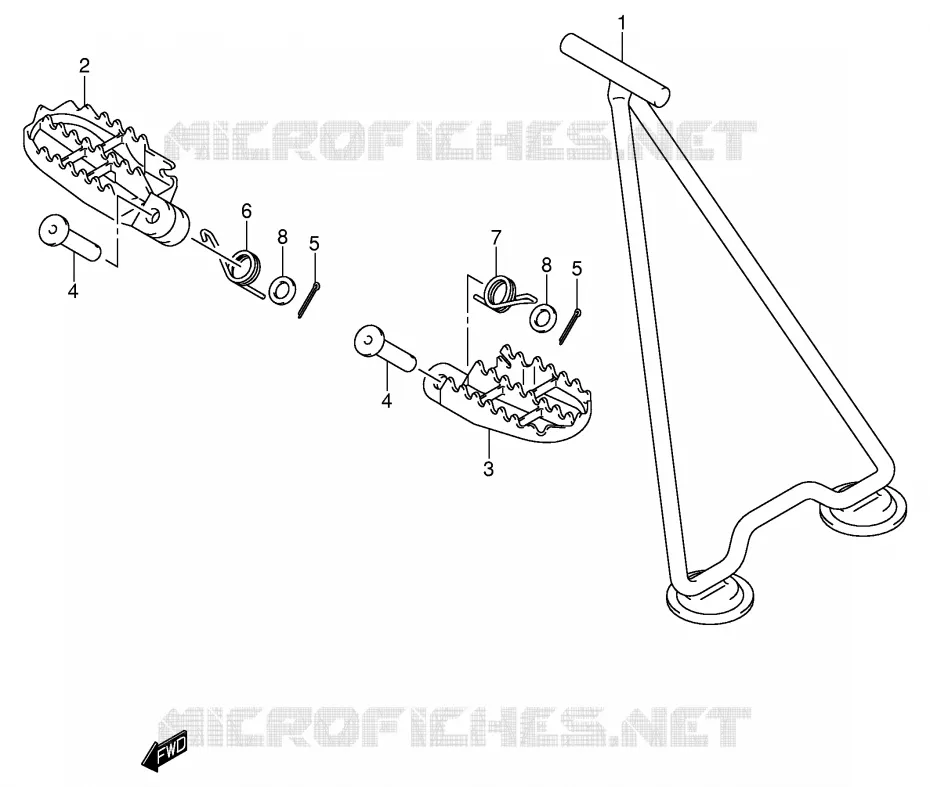 CAVALLETTO - PEDANA (MODELLO K3/K4/K5) Suzuki MOTO 125 RM 2006  RM125 K6 (E03,E28,E33)