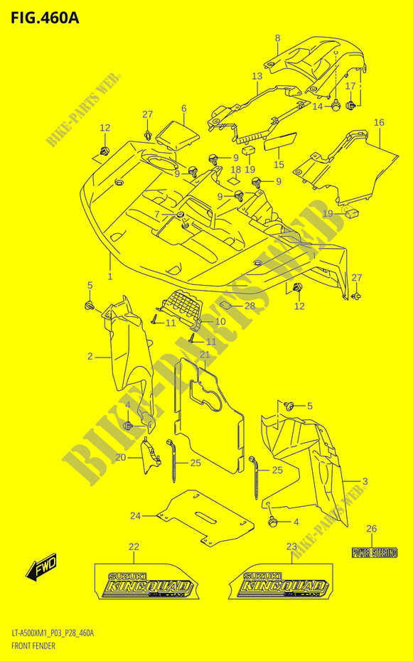 PARAFANGO ANTERIORE0XP:P28) per Suzuki KINGQUAD 500 2021