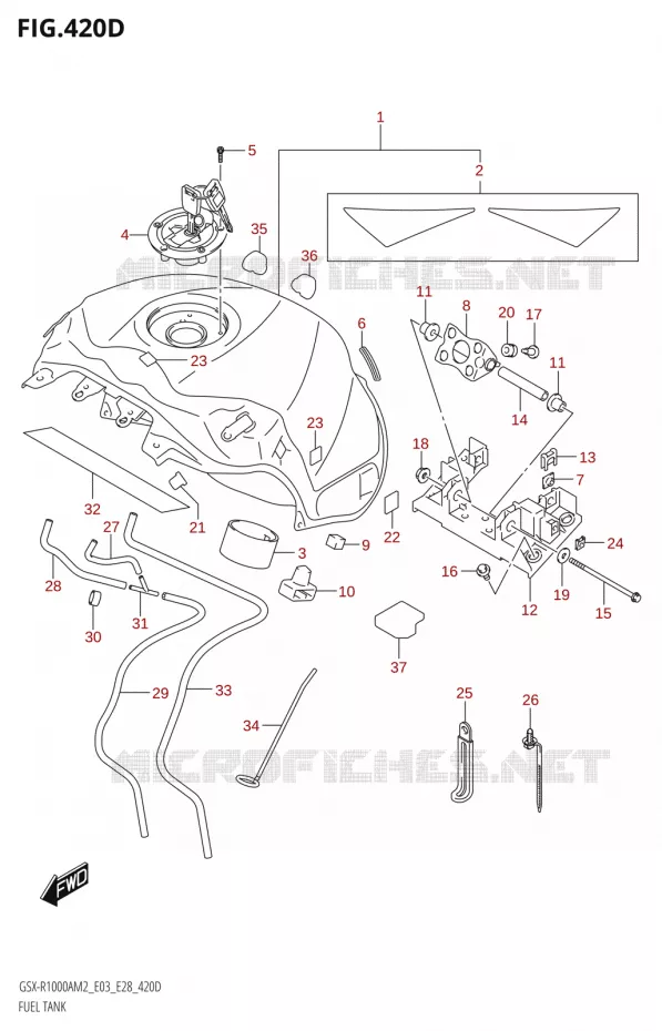 SERBATOIO DI CARBURANTERZA:(E03,E28)) Suzuki MOTO 1000 GSX-R 2022  GSX-R1000A M2 (E03 E28)