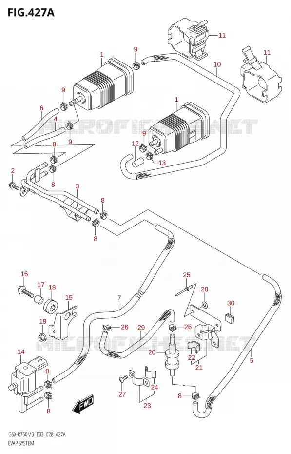SISTEMA DI EVAP CARBURANTE (E33) Suzuki MOTO 750 GSX-R 2023  GSX-R750 M3 (E03,E28,E33)