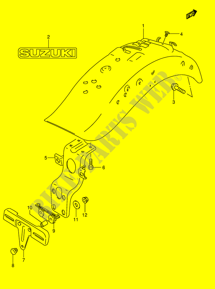 PARAFANGO POSTERIORE (MODEL K5/K6/K7/K8) per Suzuki INTRUDER 1400 2006