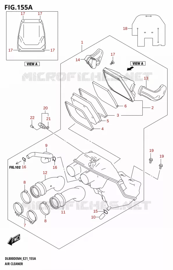 FILTRO DELL'ARIA Suzuki MOTO 800 V-STROM 2024  DL800DERC M4 (E21)