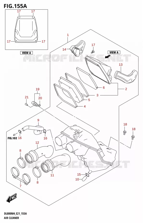 FILTRO DELL'ARIA Suzuki MOTO 800 V-STROM 2024  DL800RQ M4 (E21)