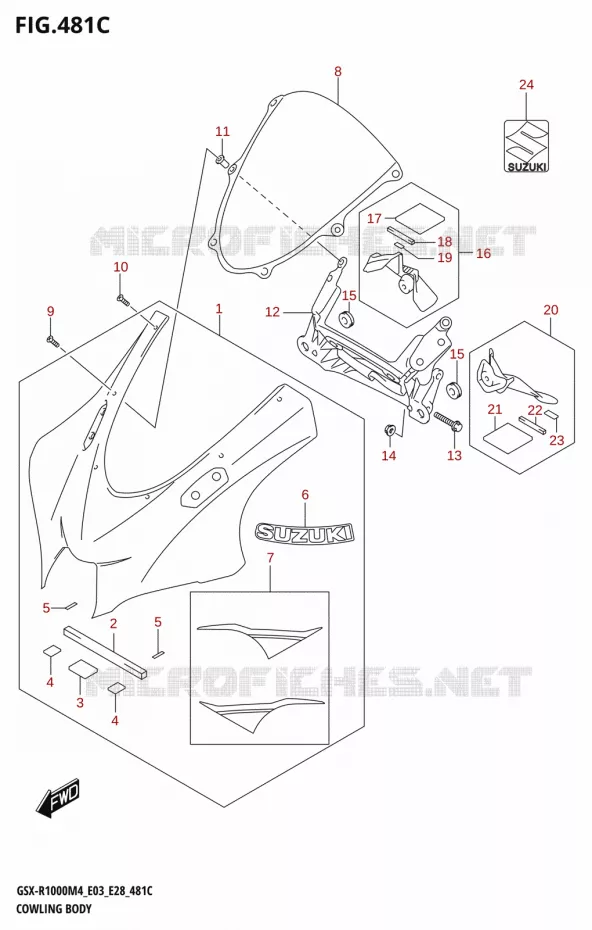 CARENATURA (GSX-R1000RZA) Suzuki MOTO 1000 GSX-R 2024  GSX-R1000A M4 E03 E28 E33