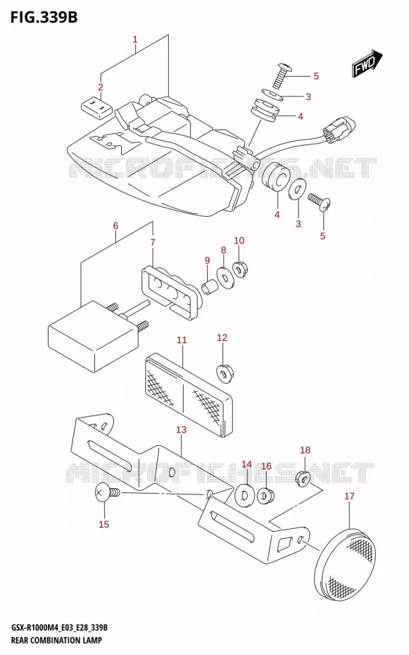 FANALE POSTERIORE Suzuki MOTO 1000 GSX-R 2024  GSX-R1000A M4 E03 E28 E33