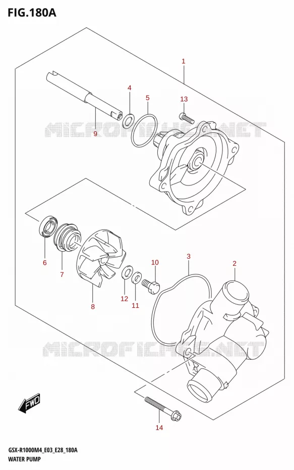 POMPA DELL'ACQUA Suzuki MOTO 1000 GSX-R 2024  GSX-R1000A M4 E03 E28 E33