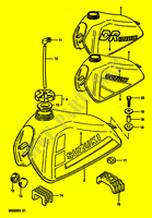 SERBATOIO CARBURANTE (MODELLO F/G/H E4,E15,E18,E21,E22,E25,E39) per Suzuki DR 250 1985