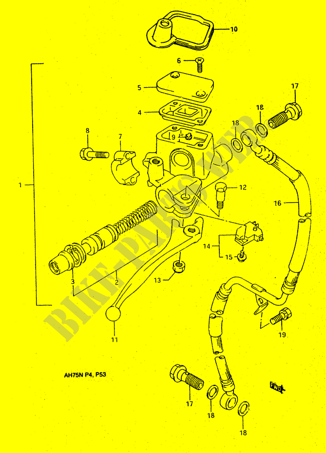 CILINDRO PRINCIPALE ANTERIORE per Suzuki ADDRESS 75 1992