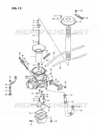 CARBURATORE (REAR) (MODELLO H/J/K/L/M/N/P/R) per Suzuki INTRUDER 1400 1987