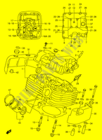 TESTA CILINDRO (REAR) (MODELLO W/X/Y) per Suzuki INTRUDER 1500 2001