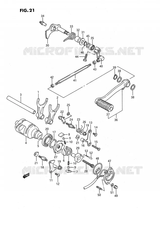 SET DI POSIZIONE DEL CAMBIO  (MODEL H/J/K/L,MODEL M E1,E39,MODEL N/P E1) Suzuki MOTO 1400 INTRUDER 1987  VS1400GLP H/VS1400GLF H (E02,E04,E15,E16,E17,E18,E21,E22,E25,E34,E39)