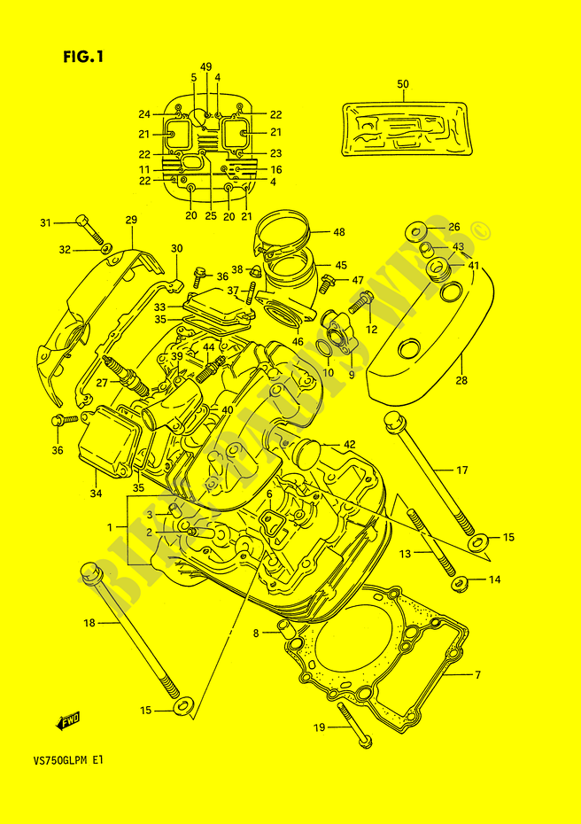 TESTA CILINDRO (FRONT) per Suzuki INTRUDER 750 1990