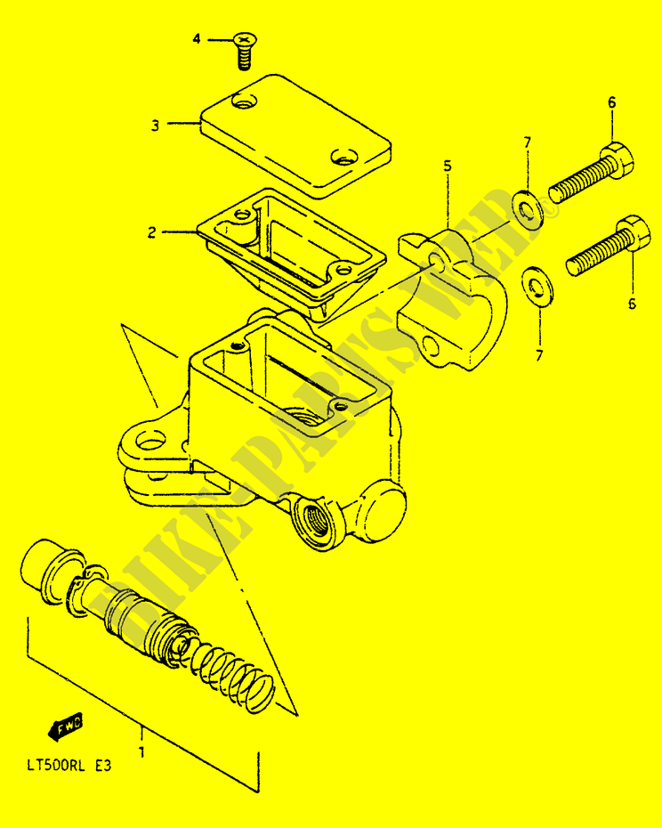CILINDRO PRINCIPALE ANTERIORE per Suzuki QUADRACER 500 1988