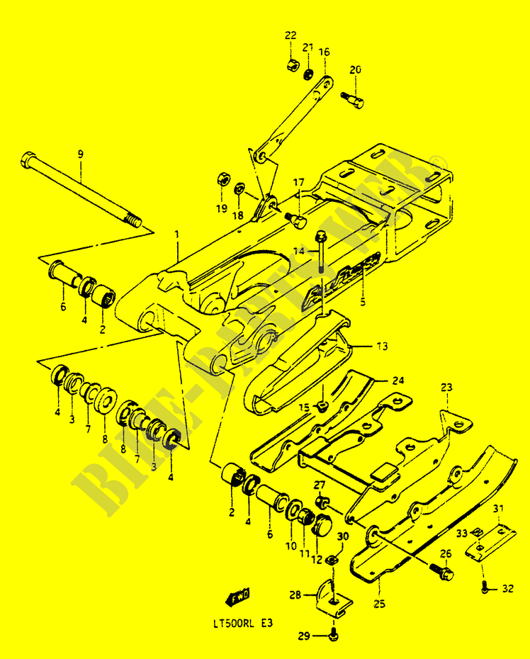 BRACCIO OSCILLANTE POSTERIORE (MODELLO H) per Suzuki QUADRACER 500 1988