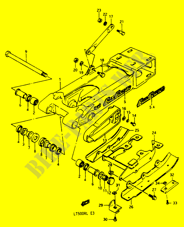 BRACCIO OSCILLANTE POSTERIORE (MODELLO J/K/L) per Suzuki QUADRACER 500 1988