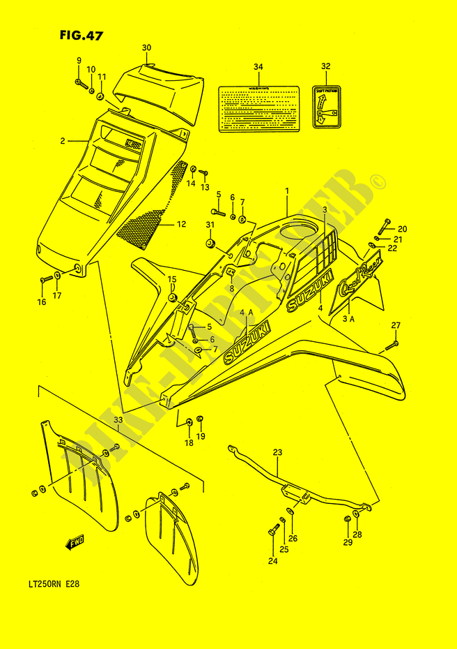  PARAFANGO ANTERIORE (MODELLO H/J) per Suzuki QUADRACER 250 1985