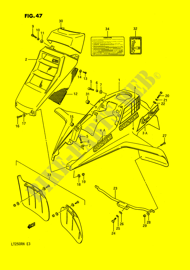  PARAFANGO ANTERIORE (MODELLO H/J) per Suzuki QUADRACER 250 1985