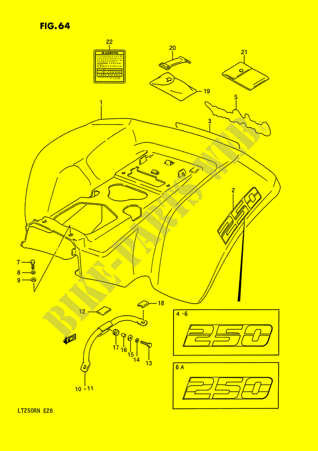 PARAFANGO POSTERIORE (MODELLO H/J/K/L) per Suzuki QUADRACER 250 1985