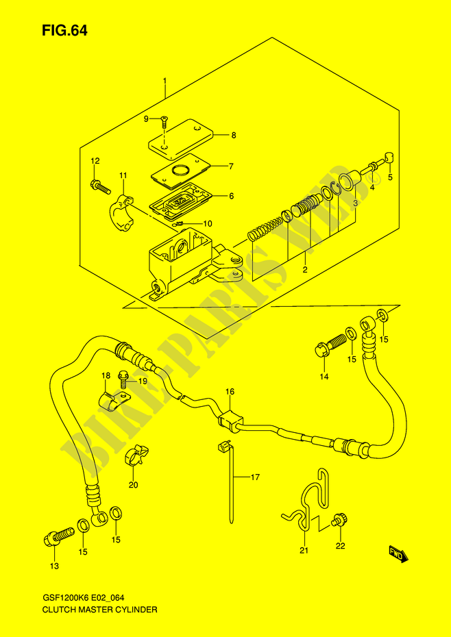 CILINDRO PRINCIPALE FRIZIONE (GSF1200SK6/SAK6) per Suzuki BANDIT 1200 2006