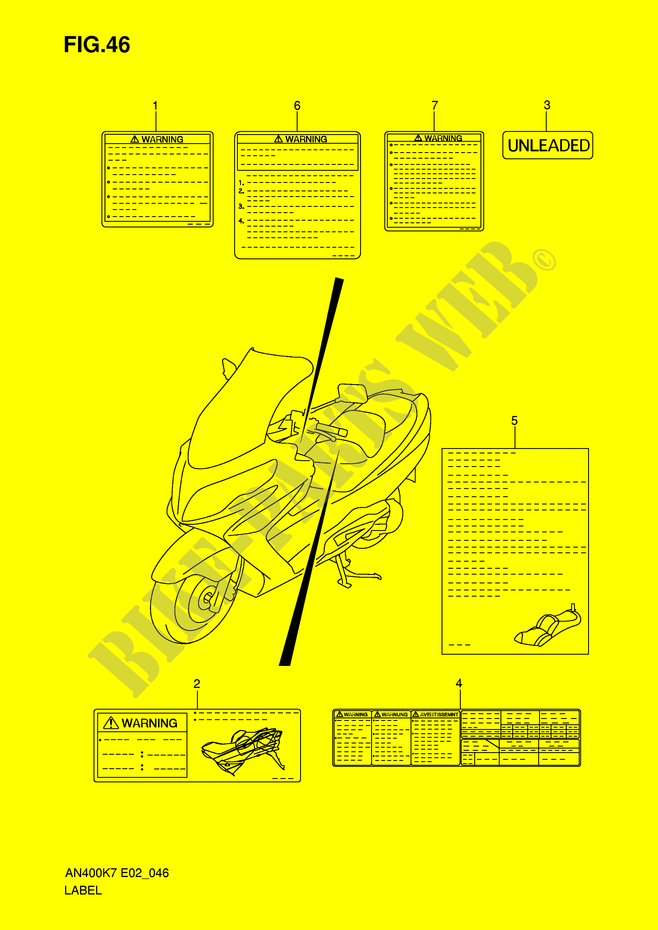 ETICHETTA (MODEL K7/K8/K9) per Suzuki BURGMAN 400 2010
