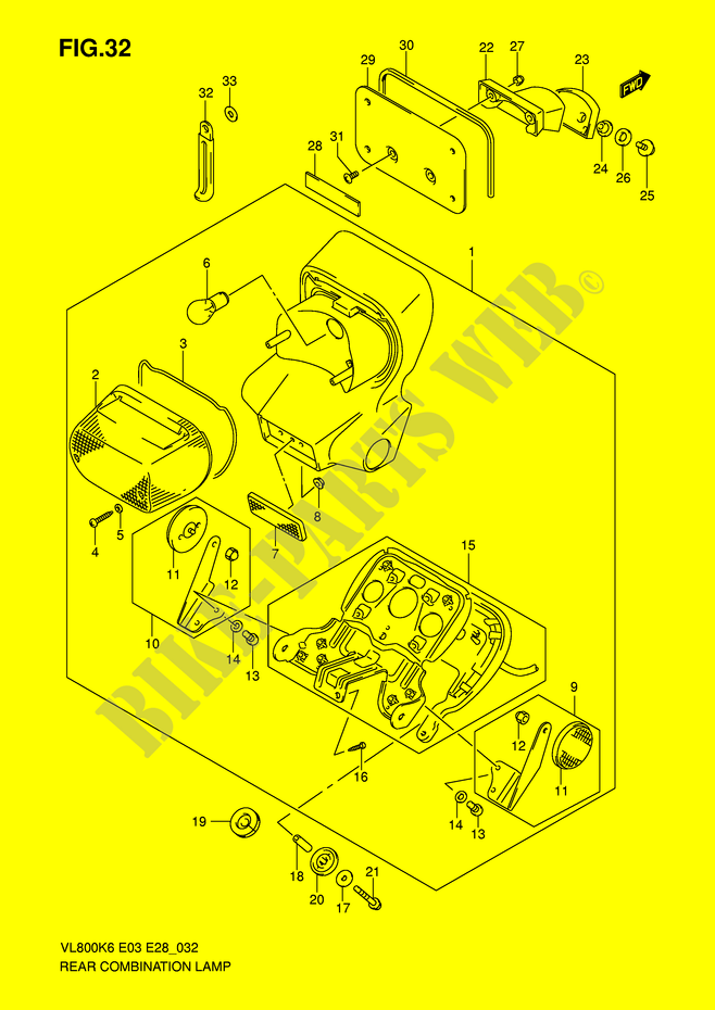 FANALE POSTERIORE (MODEL K6/K7/K8) per Suzuki INTRUDER 800 2007
