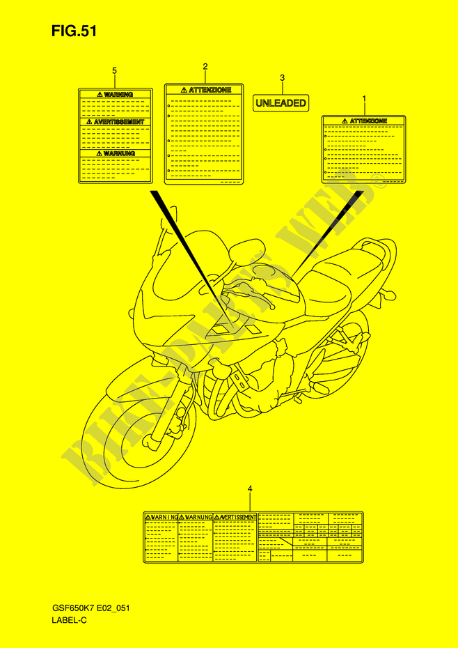 ETICHETTA (MODEL K7) per Suzuki BANDIT 650 2007