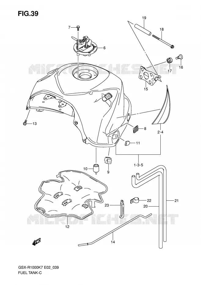 SERBATOIO DI CARBURANTE (MODEL K7) Suzuki MOTO 1000 GSX-R 2008  GSX-R1000U2K8(E2)