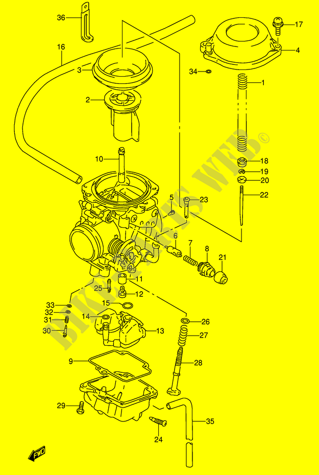 CARBURATORE (MODELLO N/P/R/S) per Suzuki DR 650 1991