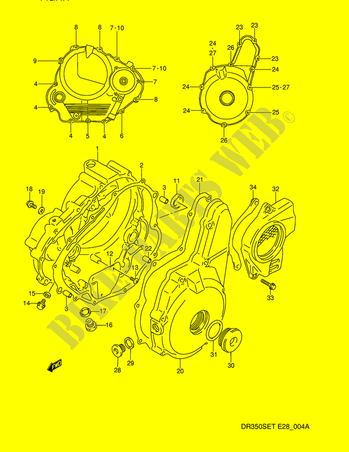 COPERTURA BASAMENTO (MODELLO R/S/T) per Suzuki DR 350 1991