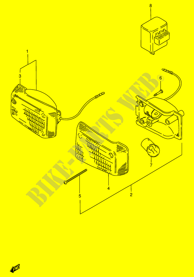 INDICATORE DIREZIONE ANTERIOREAL LAMP (E1,E30,E43,E45,E71,P1) per Suzuki FB 100 1986