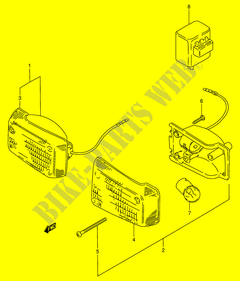INDICATORE DIREZIONE ANTERIOREL LAMP per Suzuki FB 80 1989