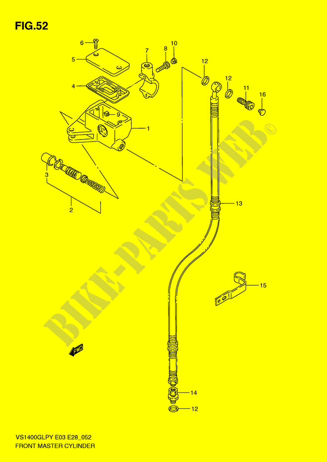 CILINDRO PRINCIPALE ANTERIORE per Suzuki INTRUDER 1400 1999