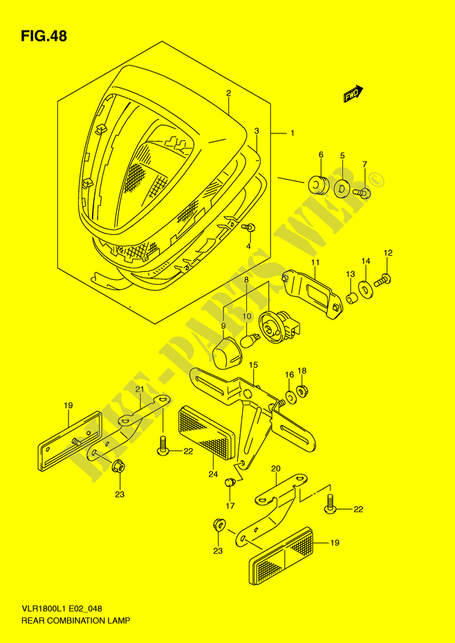 FANALE POSTERIORE (VLR1800L1 E24) per Suzuki INTRUDER 1800 2011