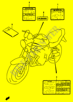 ETICHETTA (MODELLO T/V/W/X) per Suzuki BANDIT 1200 1999