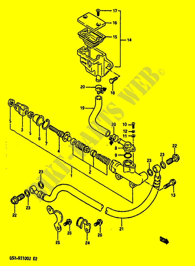 CILINDRO PRINCIPALE POSTERIORE per Suzuki GSX-R 1100 1986