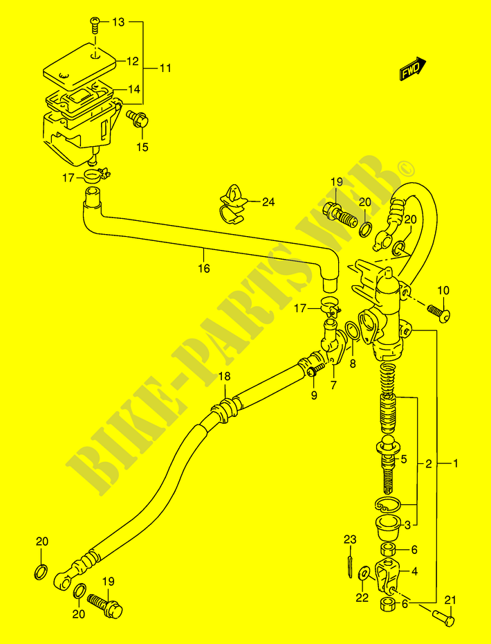 CILINDRO PRINCIPALE POSTERIORE per Suzuki GSX-R 400 1990